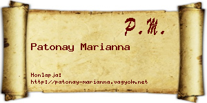 Patonay Marianna névjegykártya